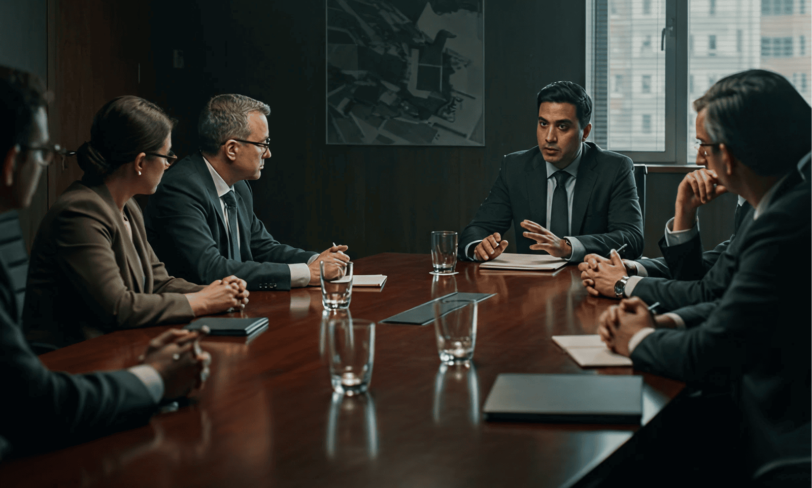 Professionals discussing strategy